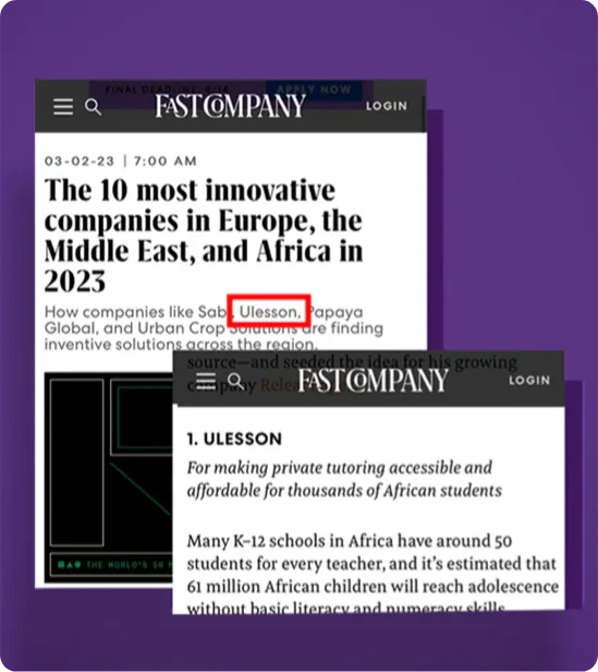 Fast Company — uLesson Impact